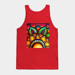 Sunburst Floral Mandala Tank Top